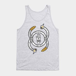 Hand and Eye, Serpent Motif and Sun Cross Tank Top